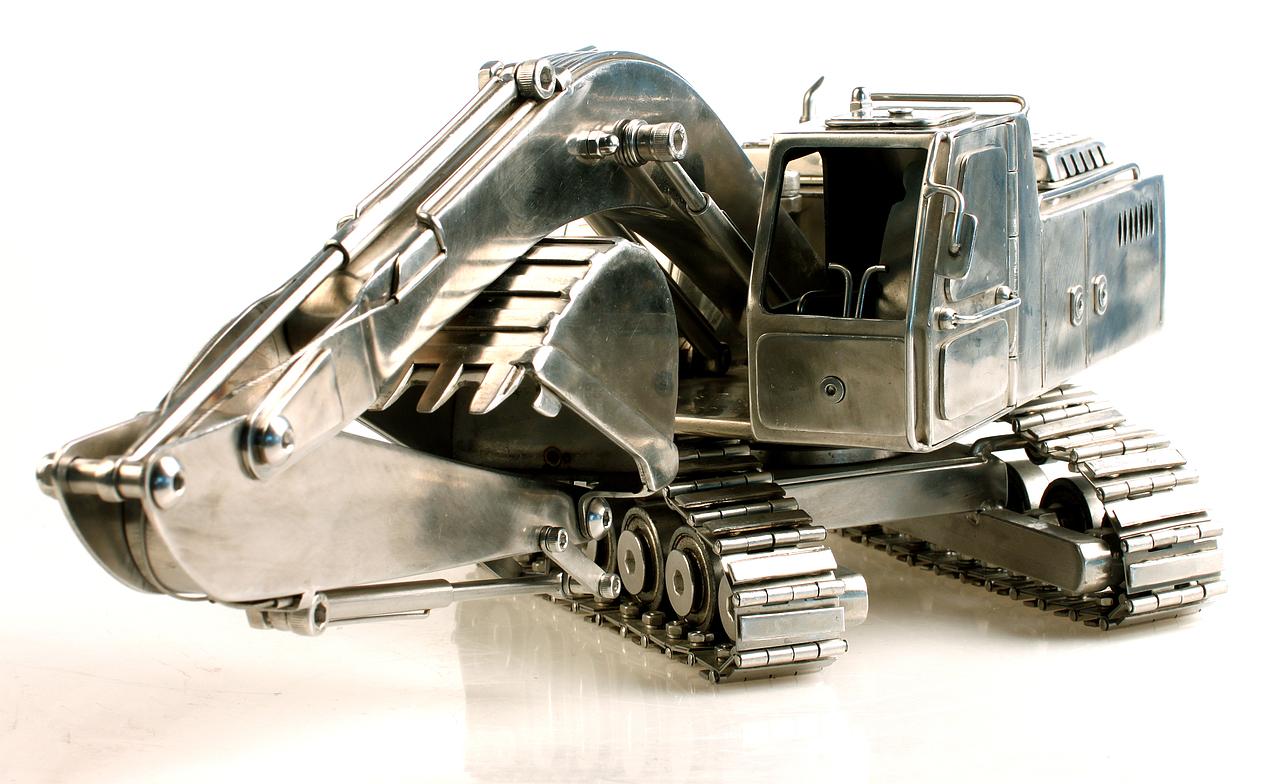 不锈钢挖掘机（图ZMzU0MDgzNjA=） - 手办/模玩 - 站酷设计师一百林一原创素材 - 站酷ZCOOL