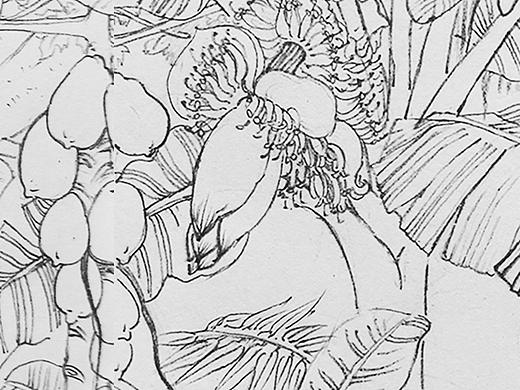 城市森林酒店电梯墙手绘设计