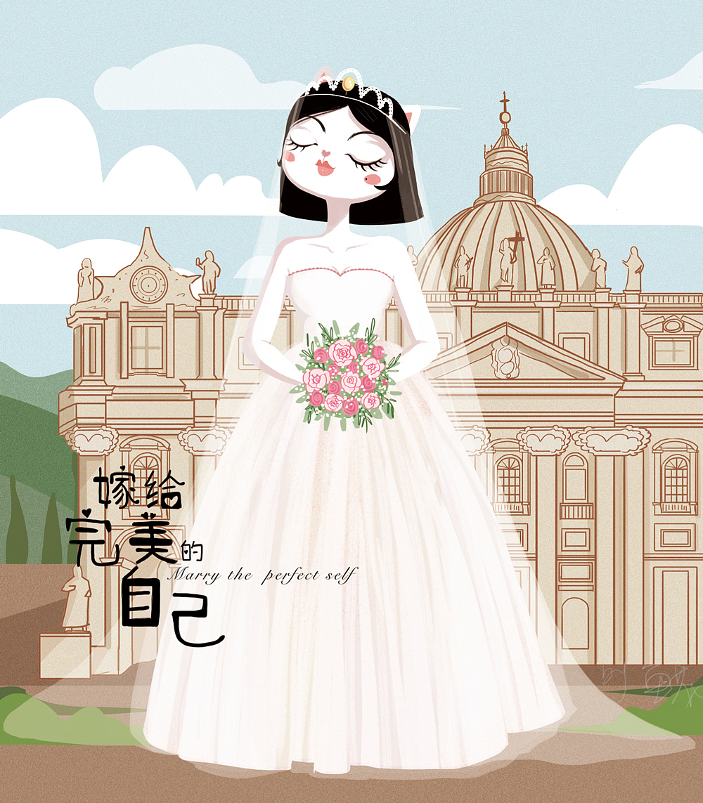 猫小姐与十二新娘（图ZMTU1NDk5OTI0） - 商业插画 - 站酷设计师鱼花酱原创素材 - 站酷ZCOOL