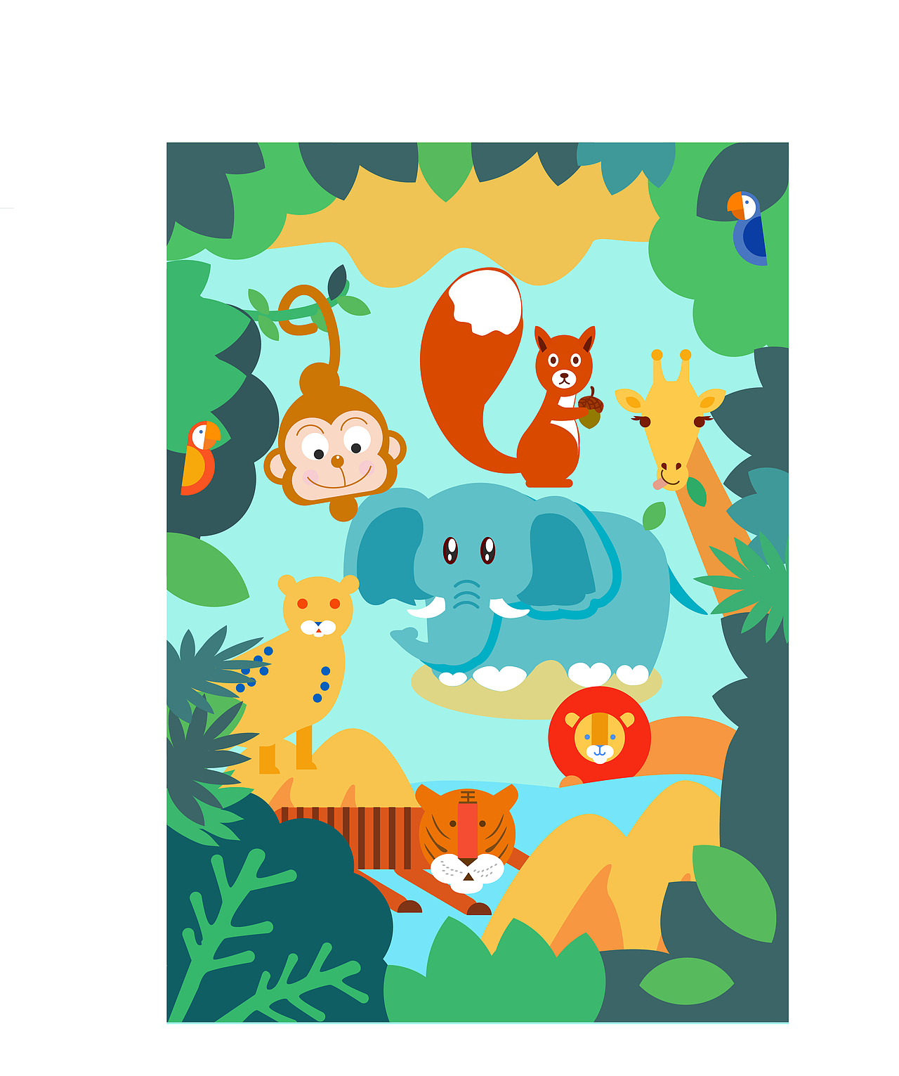 插画-动物约会（图ZNzU4NTk4NDg=） - 艺术插画 - 站酷设计师tianleidesigner原创素材 - 站酷ZCOOL