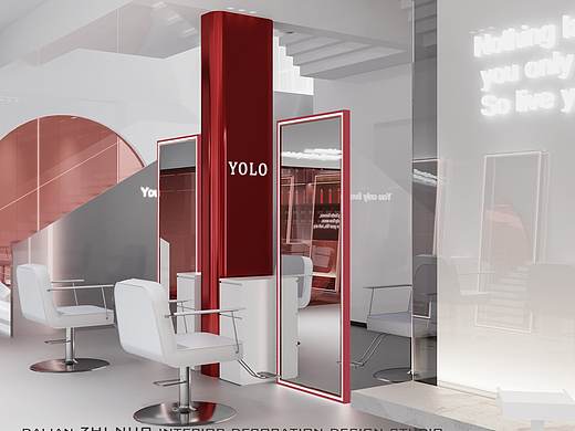 北京Yolo studio 理发店室内设计