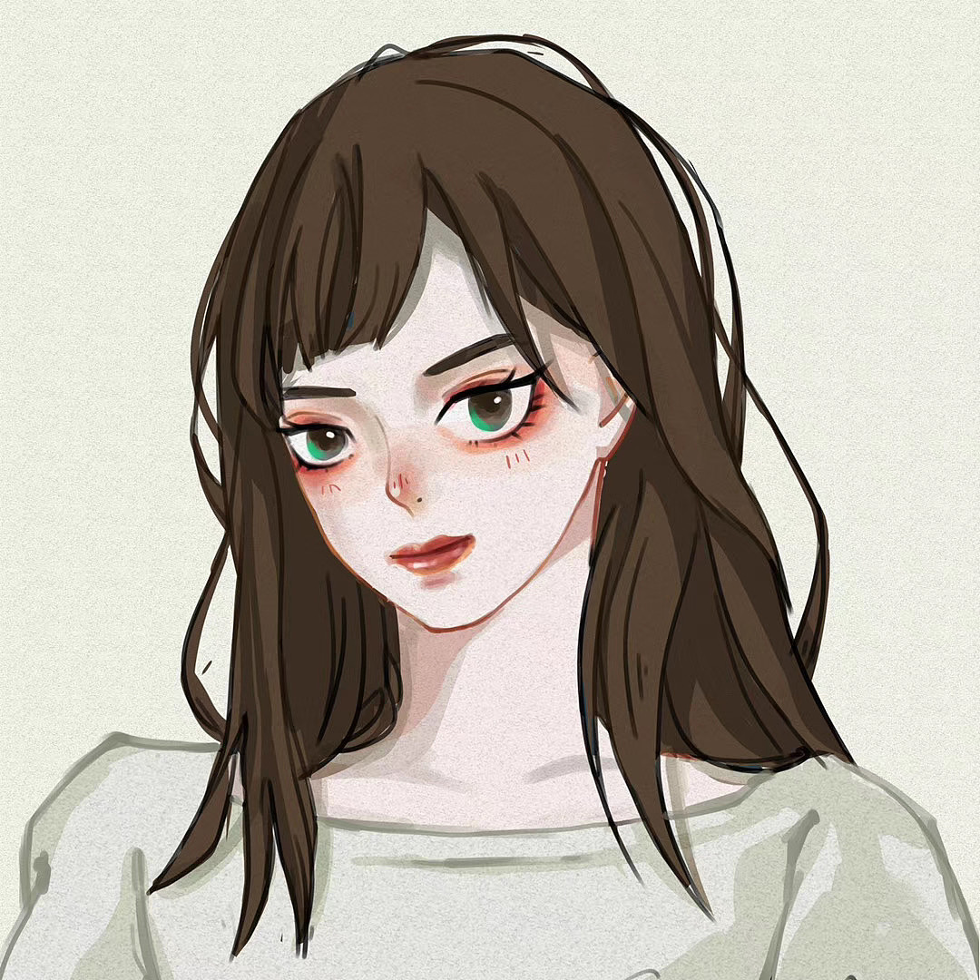 一组少女头像练习