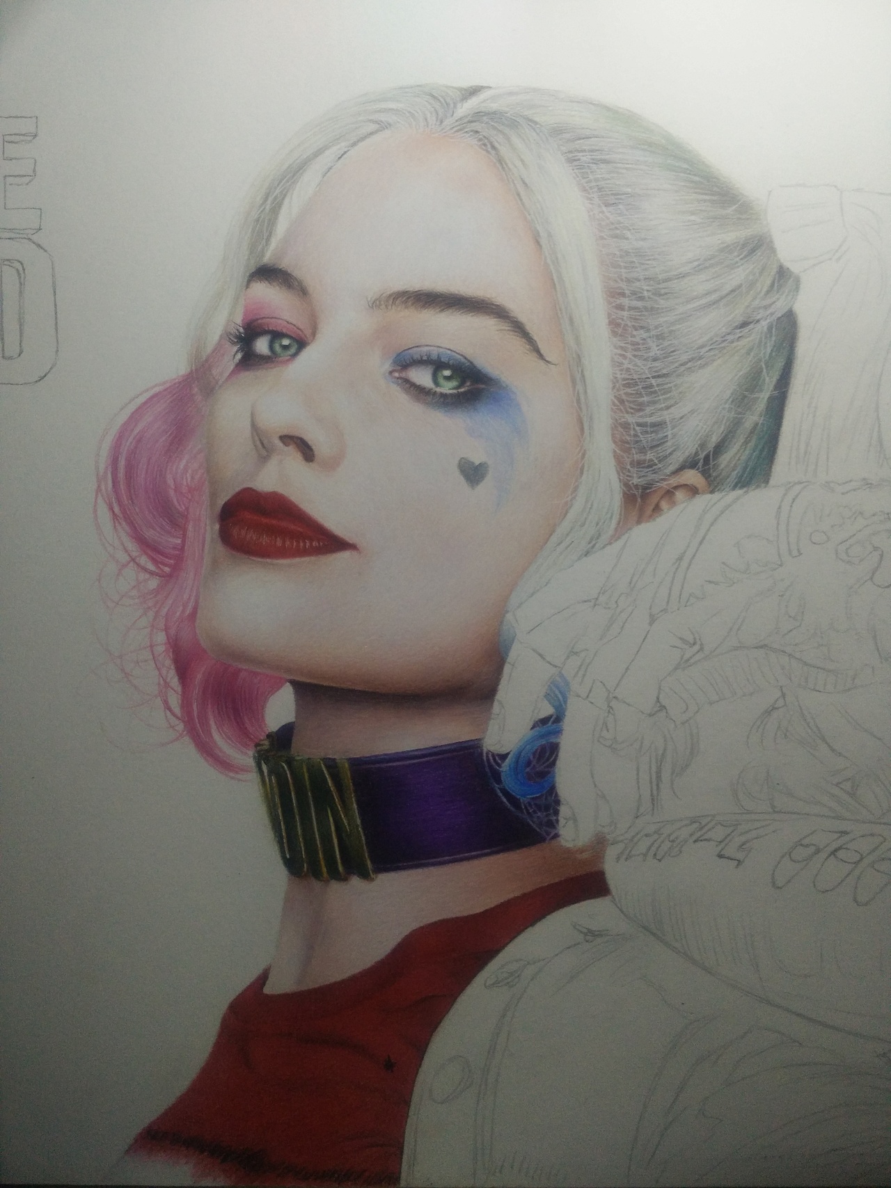 彩铅手绘小丑女|纯艺术|绘画|solomon昕_原创作品-站酷(zcool)