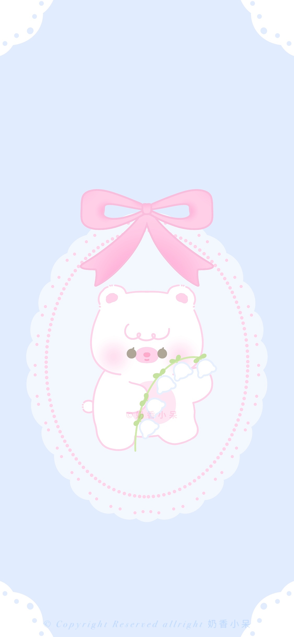 奶糖熊系列｜复古少女｜奶糖熊和铃兰花