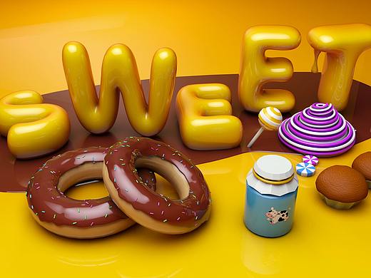 甜品食物-C4D