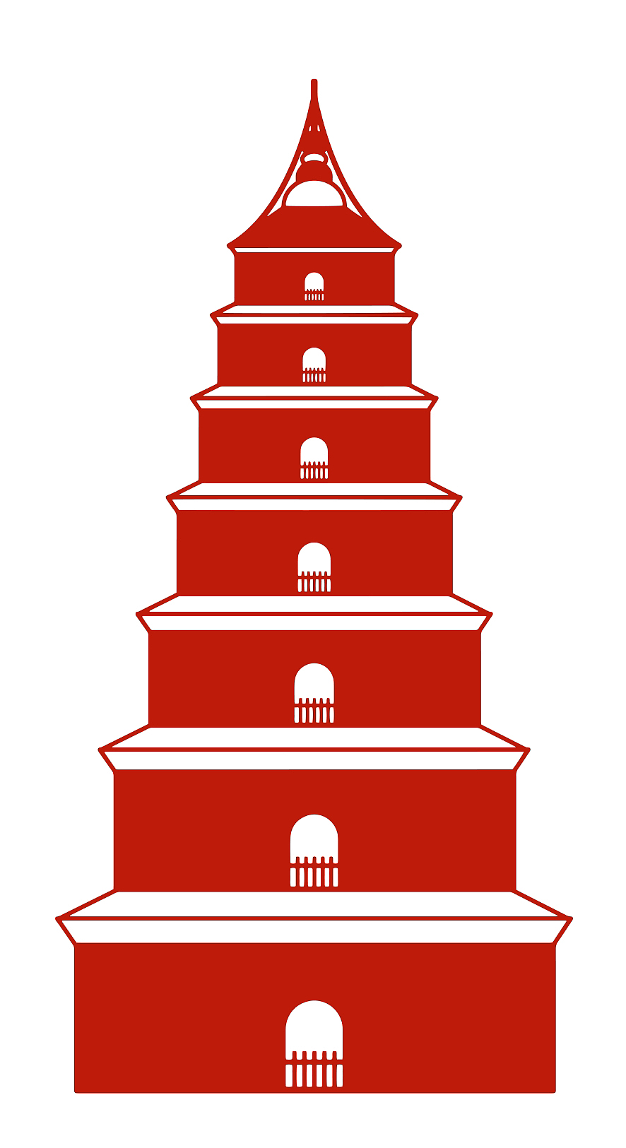 原创非遗剪纸中国传统古建筑插画