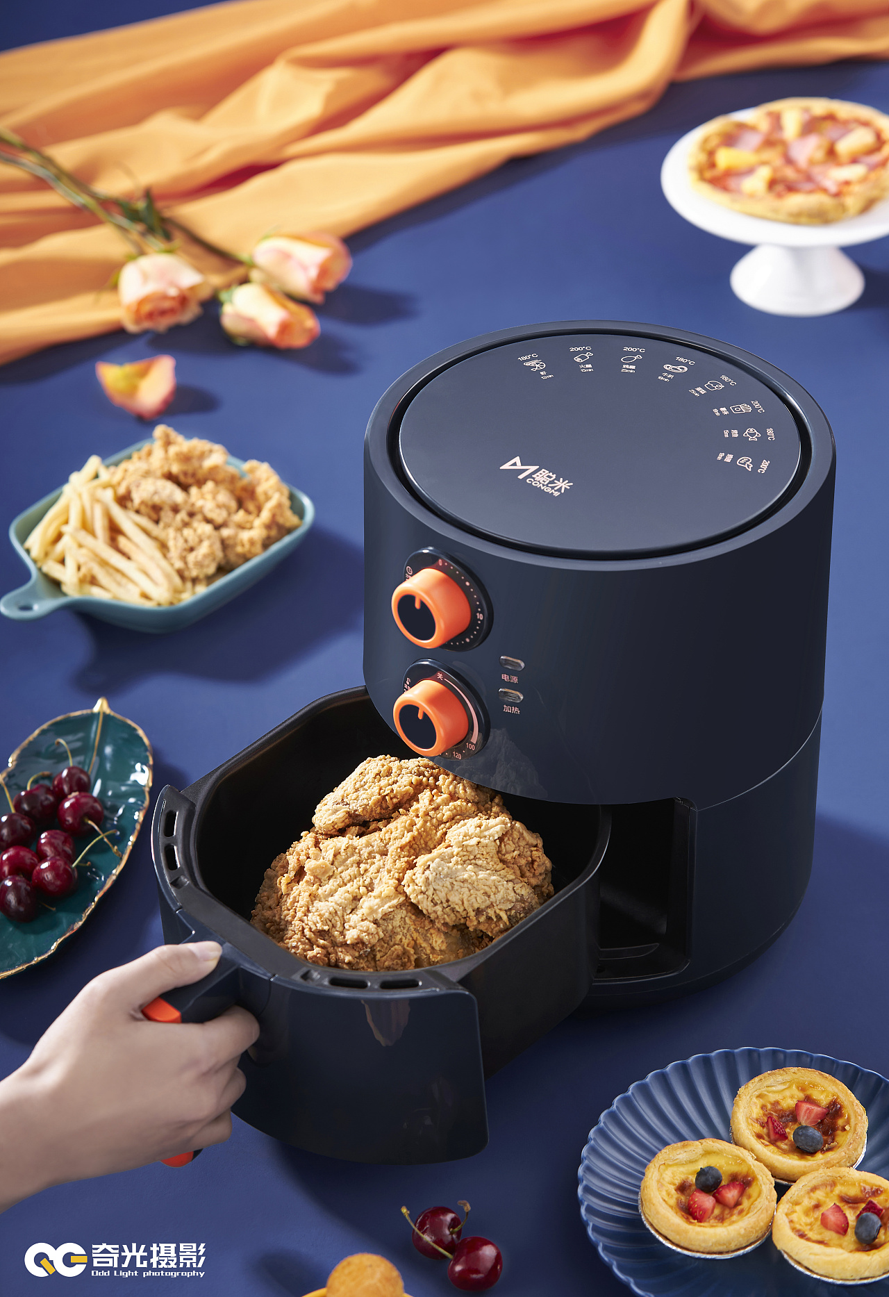 小家电产品拍摄|空气炸锅场景图片实拍原图|奇光摄影