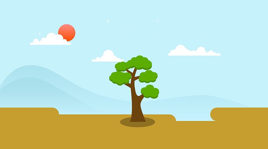 茁壮成长的树苗儿