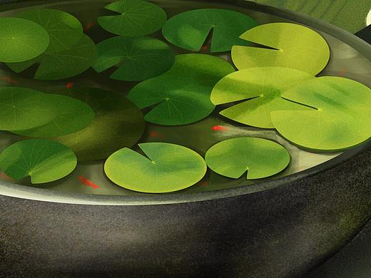水缸x睡莲x金鱼（个人主页-ZMzc4NTM5MjQ=） - 创作习作 - 站酷设计师有猫的满满原创素材 - 站酷ZCOOL