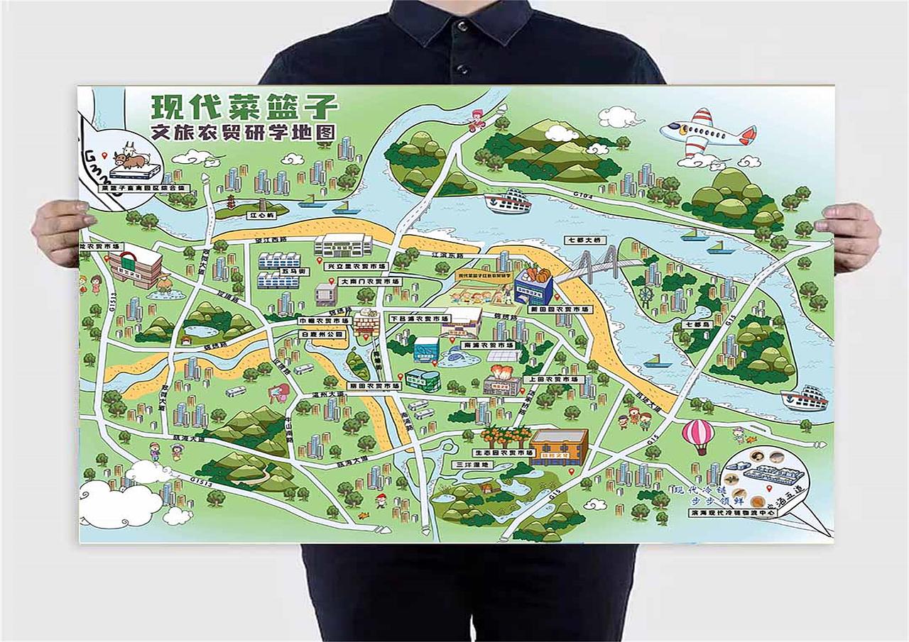 【温州.菜篮子】手绘地图定制社区地图设计