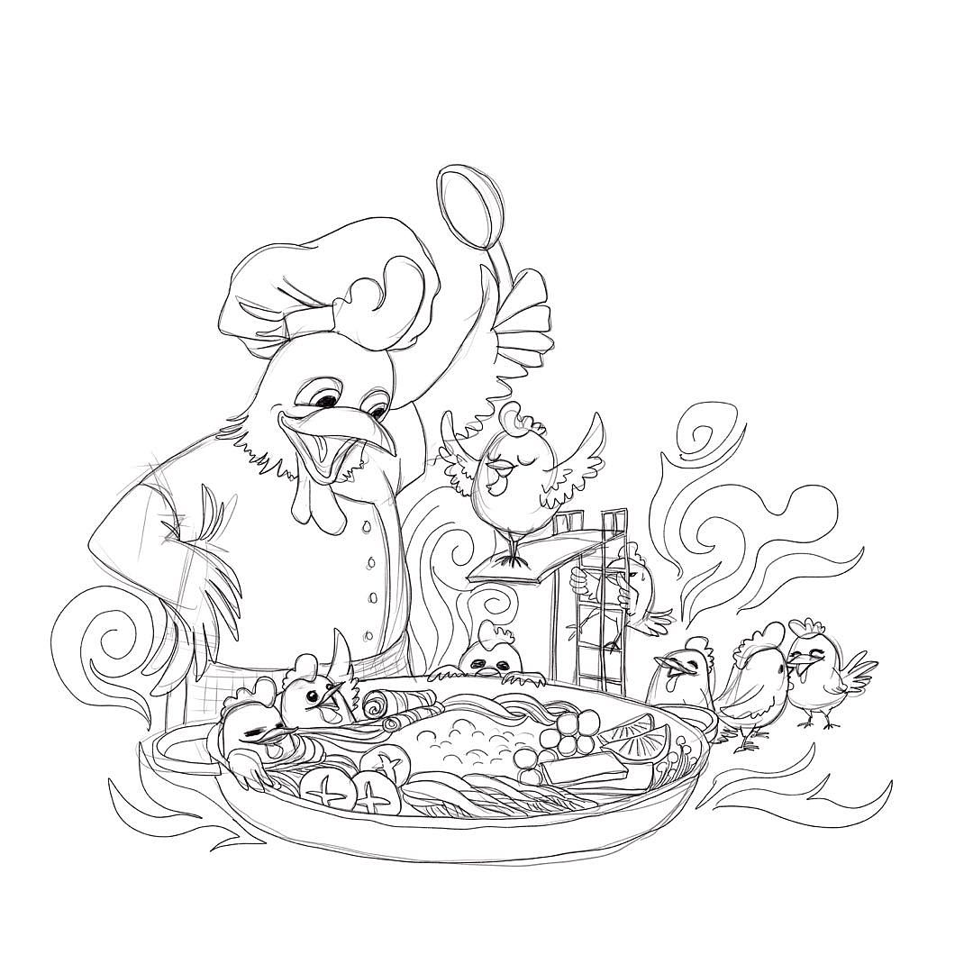 餐饮插画线稿（图ZMTQ0ODUzNTcy） - 商业插画 - 站酷设计师DR壳壳原创素材 - 站酷ZCOOL