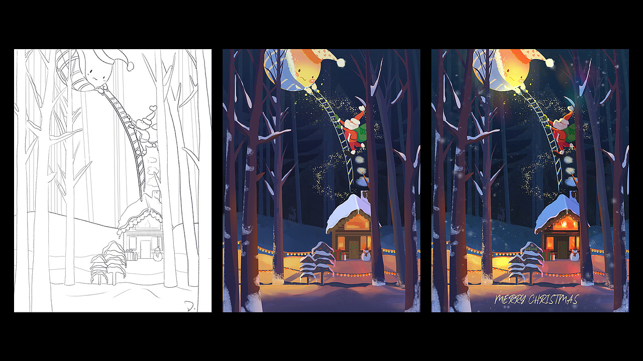 圣诞主题原创插画