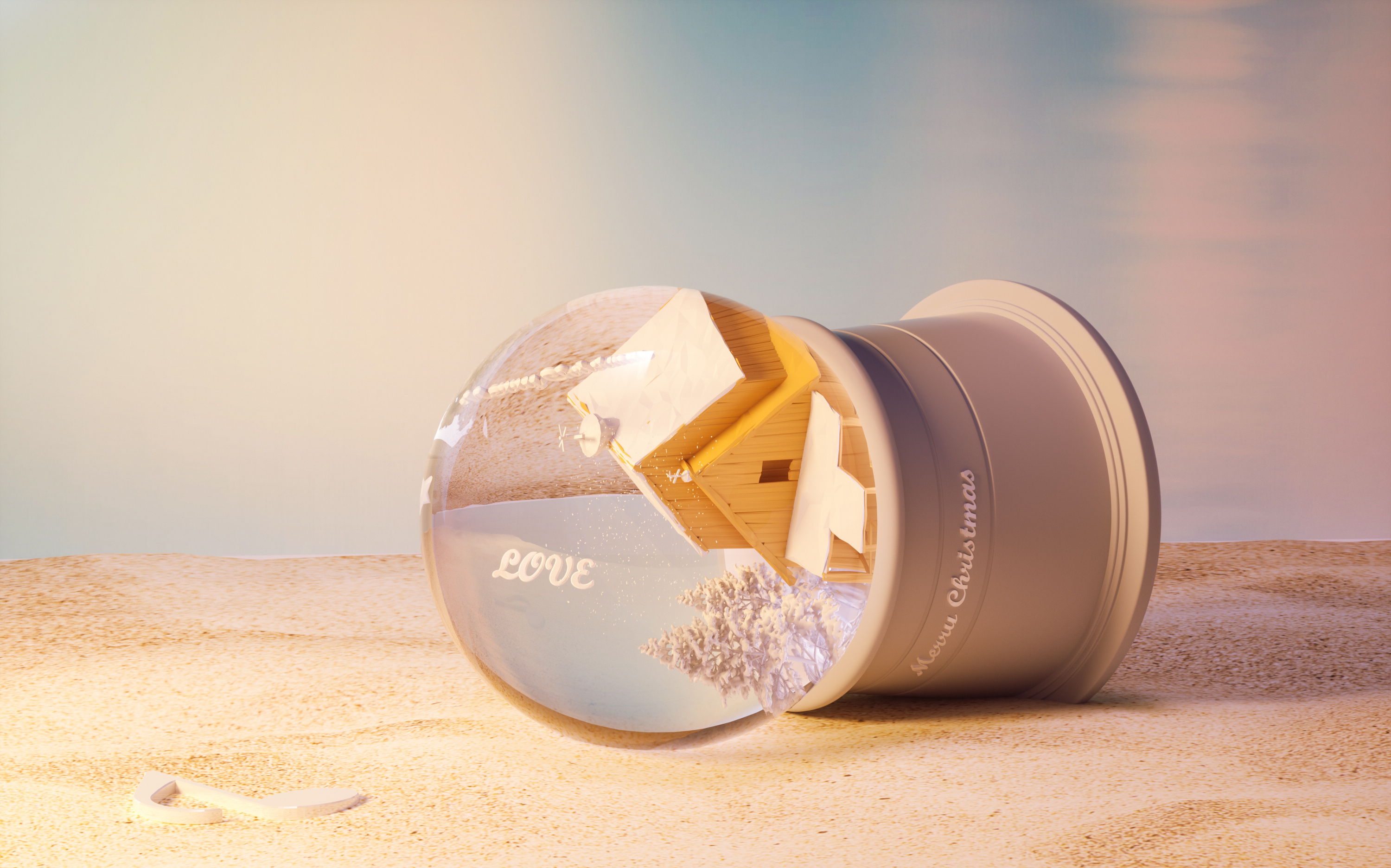 c4d节日礼物—水晶球 产品设计