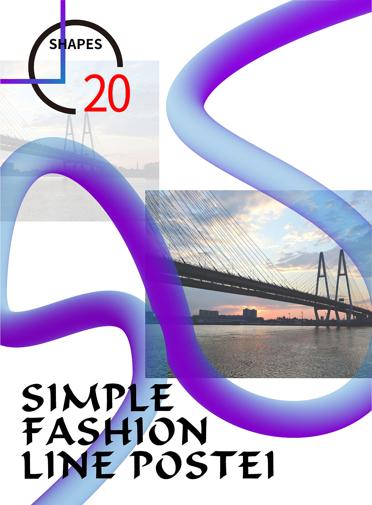 3D线条结构海报