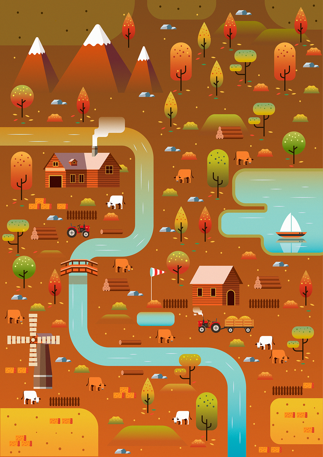 一组矢量风景插画（图ZMjAwODQwODM2） - 创作习作 - 站酷设计师火星罐头原创素材 - 站酷ZCOOL