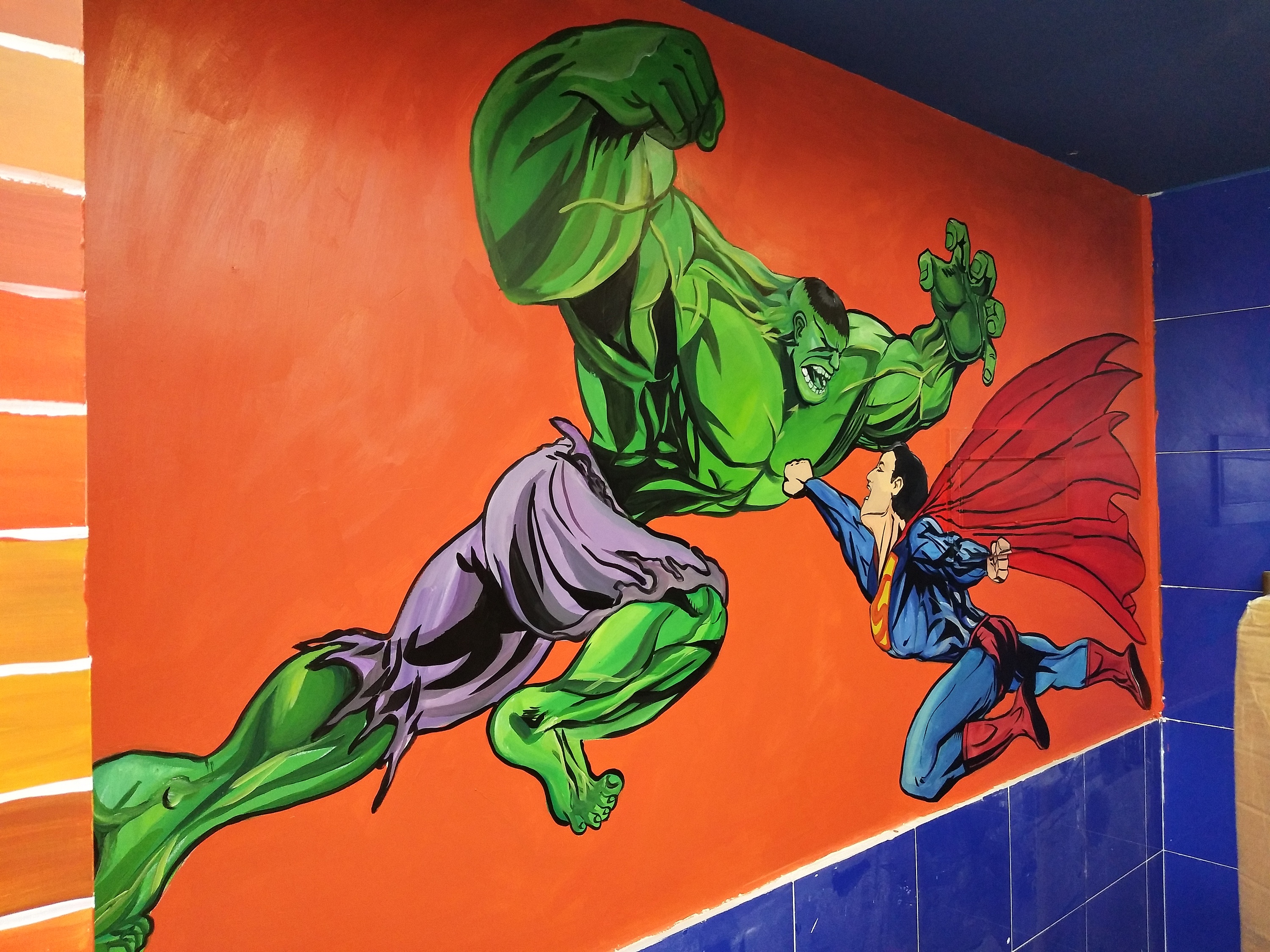 正义者联盟和复仇者联盟|其他|墙绘/立体画|北海青芥 - 原创作品