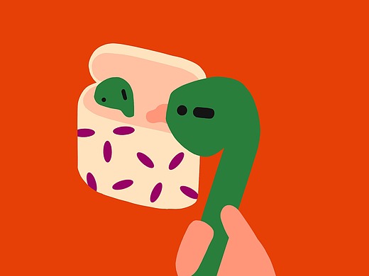 创意撞色扁平风趣味插画