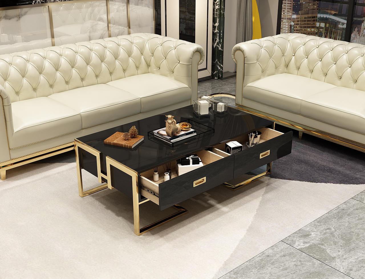 电视柜茶几效果图