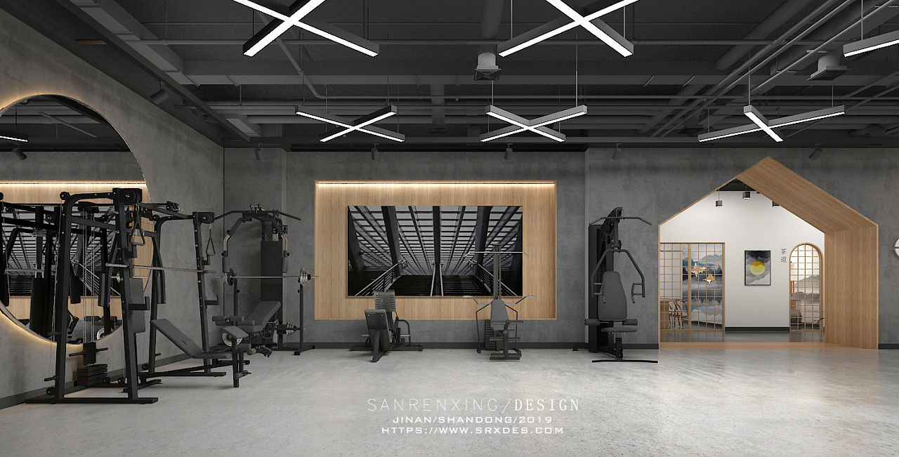 新中式健身房|空间|家装设计|三人行空间设计 - 原创作品 - 站酷