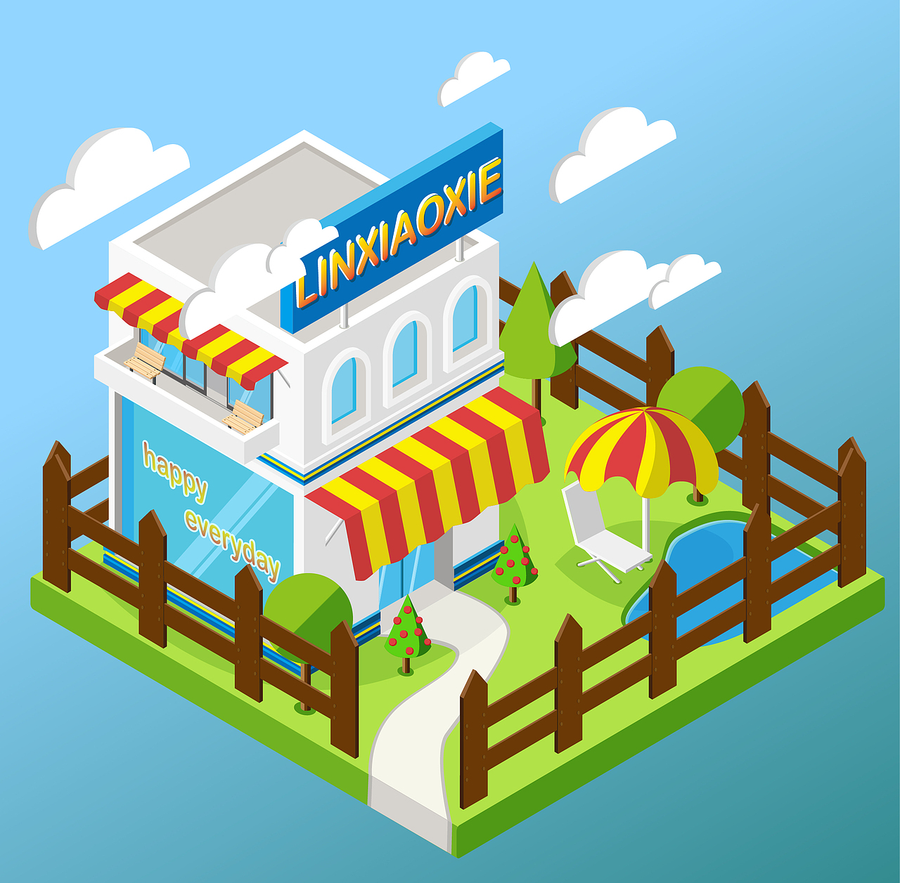 立体场景插画练习（图ZMzkyOTY2NTY=） - 创作习作 - 站酷设计师林小蝎原创素材 - 站酷ZCOOL