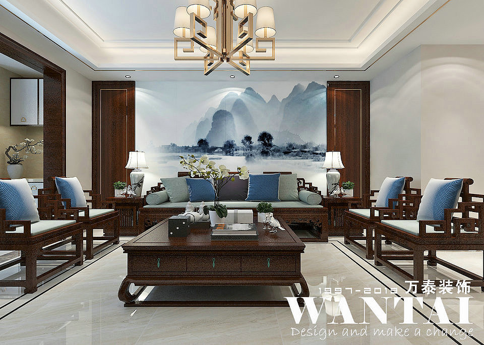 泰安卧龙大观装修 | 卧龙大观139平新中式装修效果图