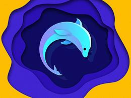 纸雕效果小插画