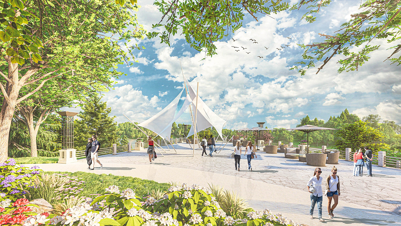 风景区风情小镇滨水观景台|三维|其他三维|边工 - 原创作品 - 站酷 (z