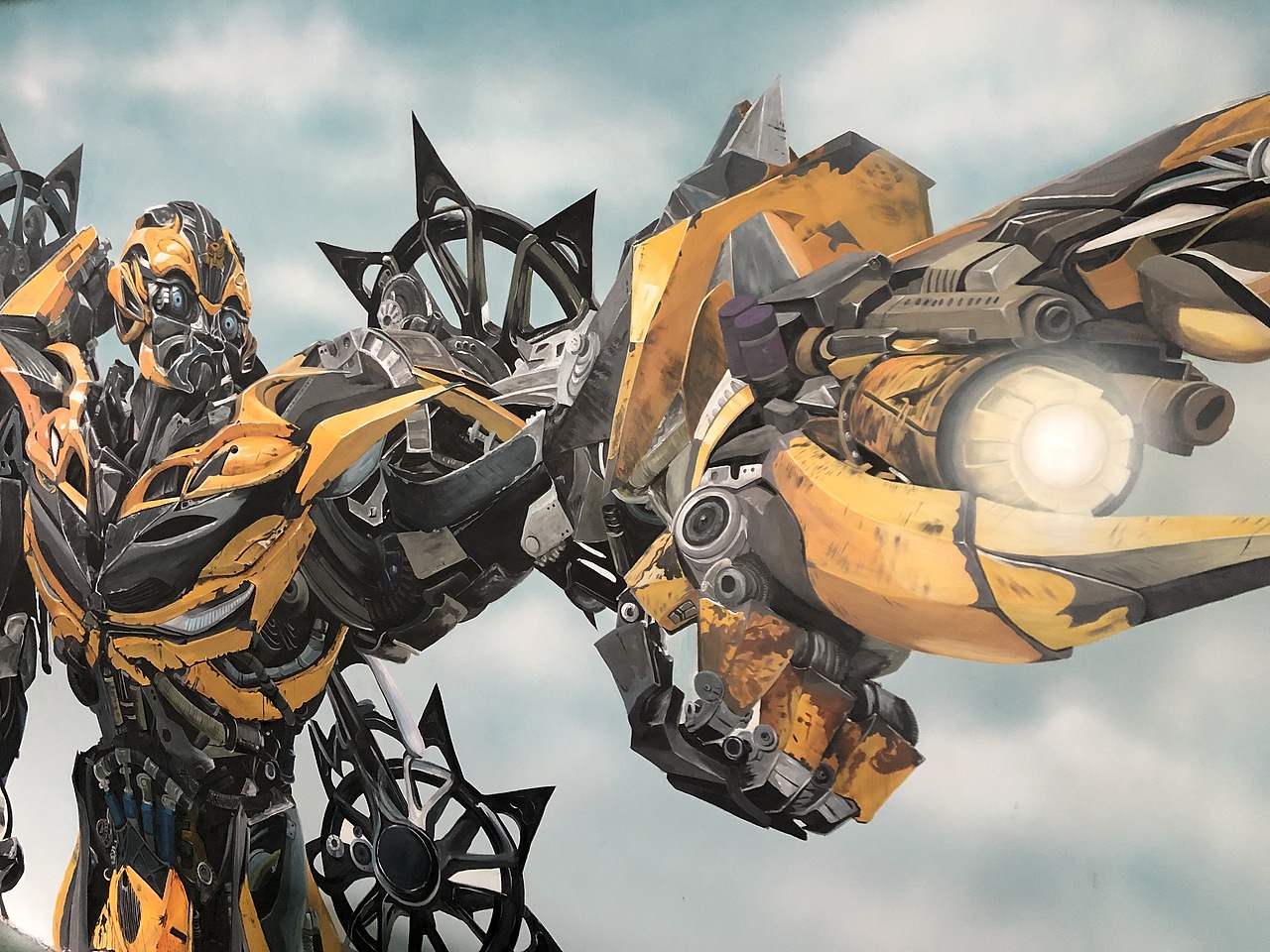 汽车服务中心大黄蜂墙绘