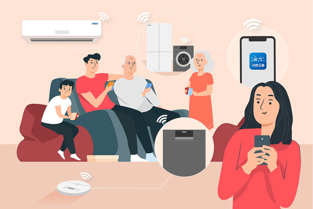 海尔消费金融 双微插画