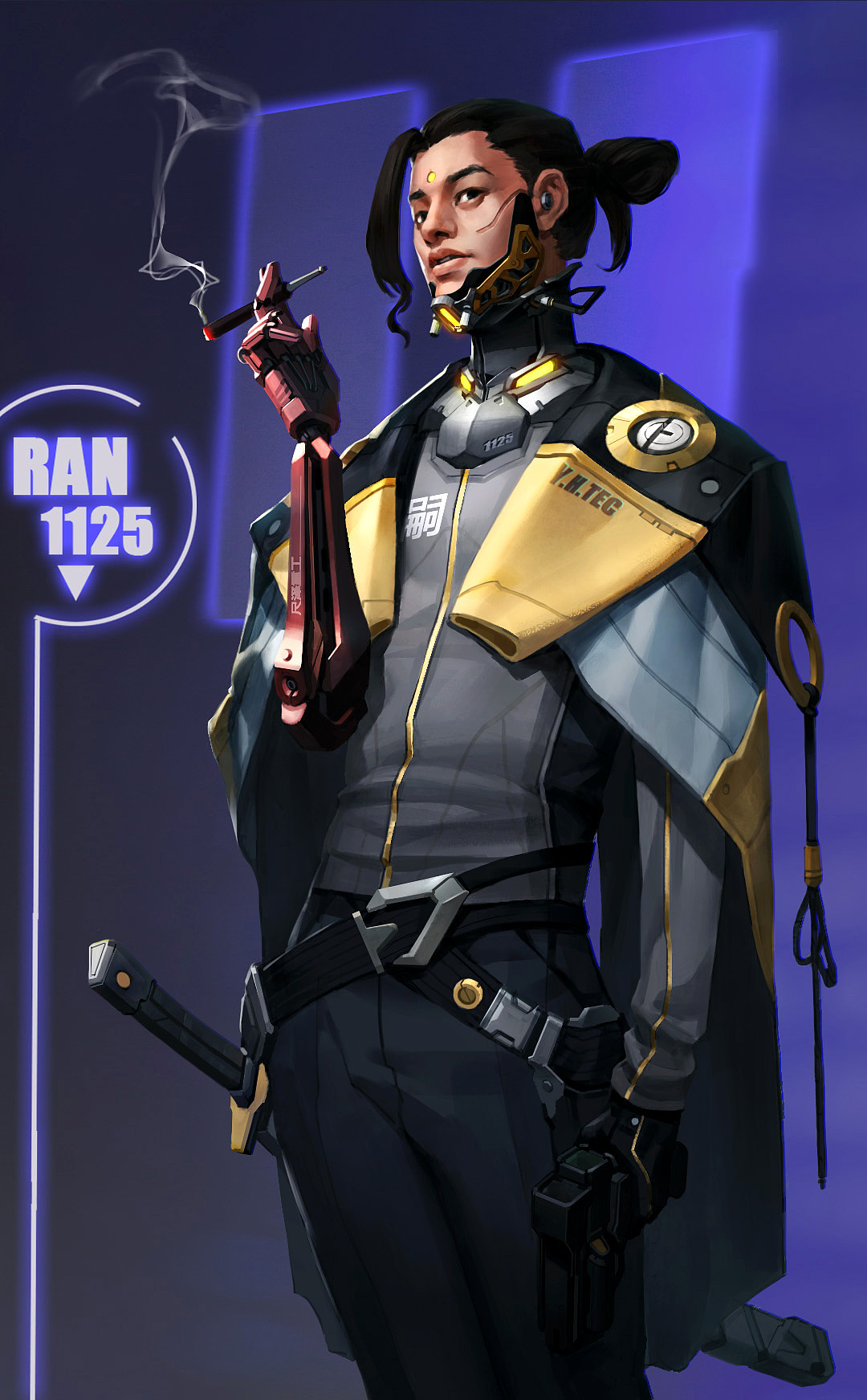 赛博朋克角色附绘制流程