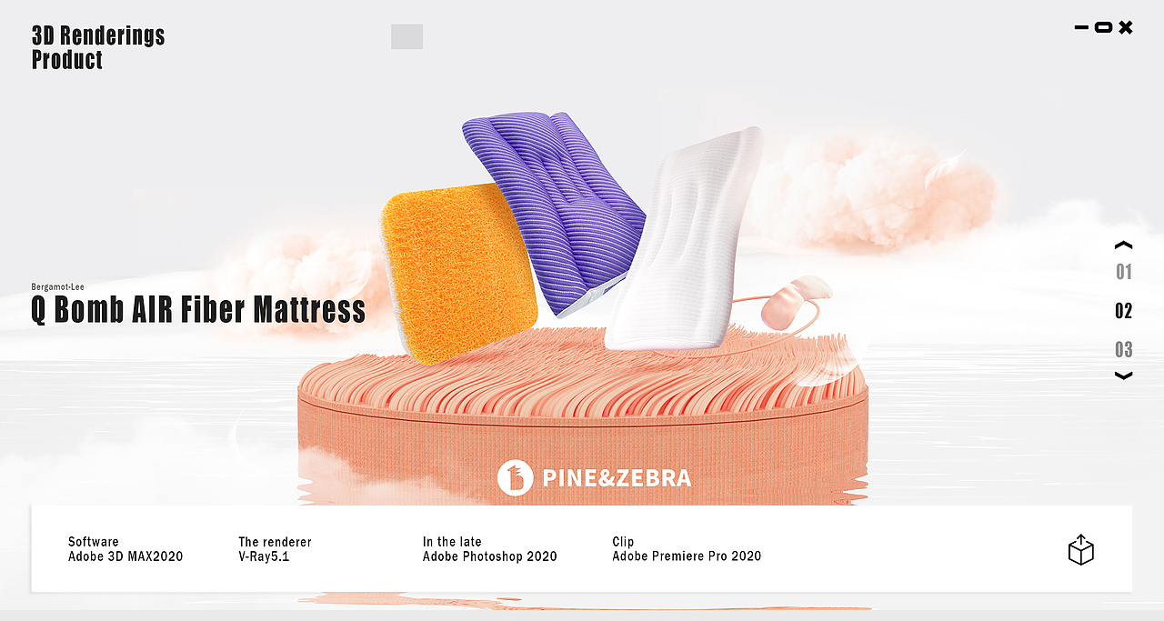 Q Bomb POR Fiber Mattress-床垫建模（图ZMjg4MTY3Mjky） - 产品 - 站酷设计师Bergamot原创素材 - 站酷ZCOOL