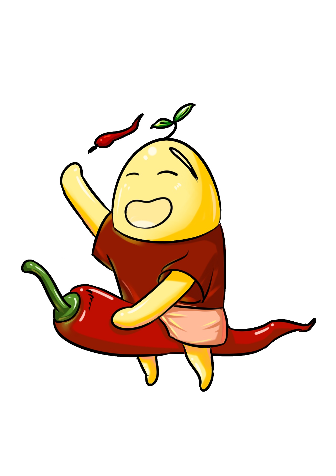 为豆巴士创作的一组外包装插画,代表5种口味,分别是牛肉,蜜汁,泡椒