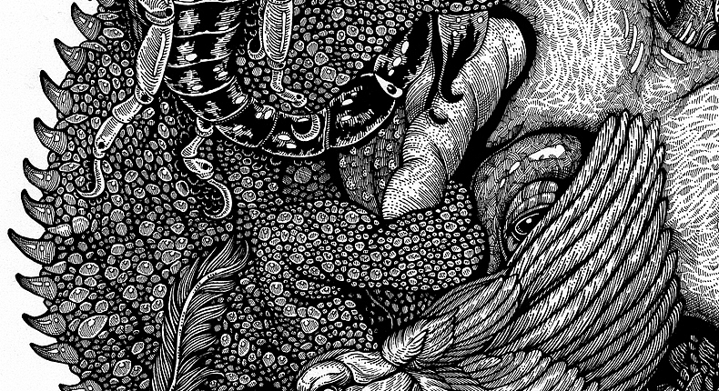 七宗罪饕餮纸本手绘高清细节