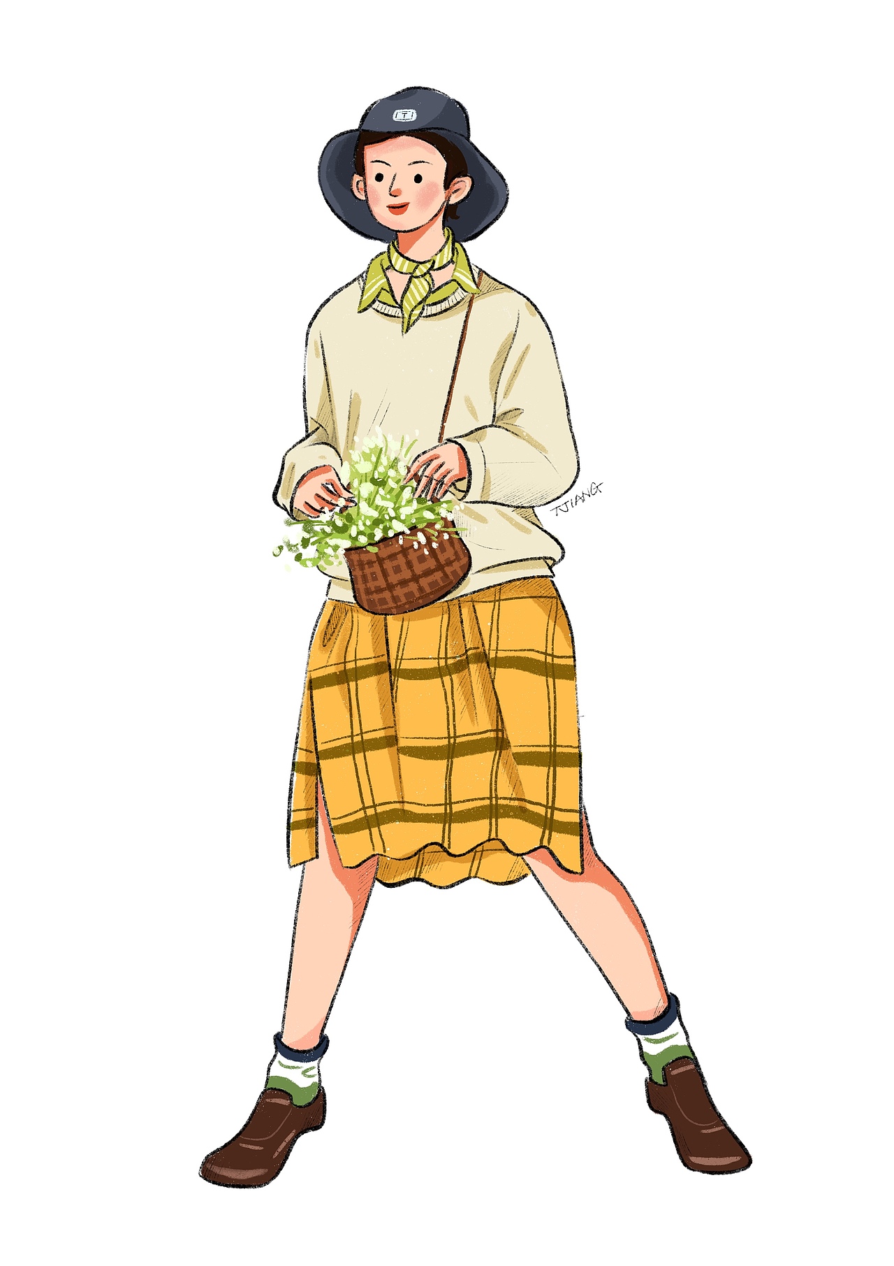 都市时尚女孩初秋搭配（图ZMTc3NDIzNTY4） - 新锐潮流插画 - 站酷设计师TJIANG原创素材 - 站酷ZCOOL