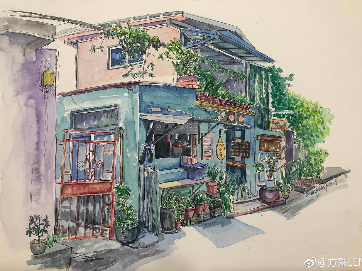 钢笔淡彩（图ZMTIzMjA5MjUy） - 绘画 - 站酷设计师方殊原创素材 - 站酷ZCOOL
