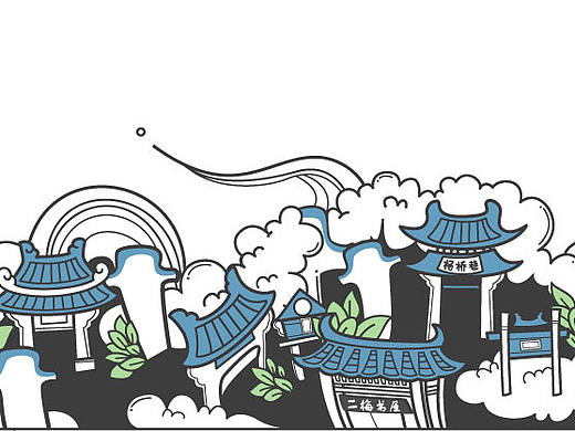 三坊七巷形象插画
