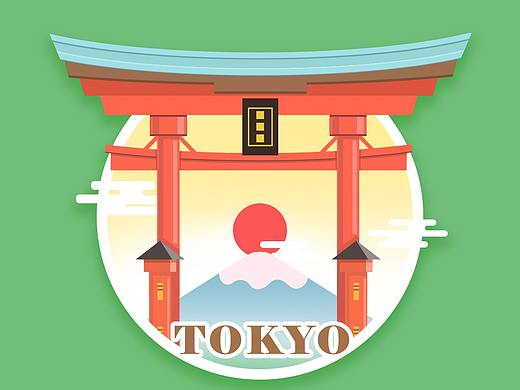 和风闪屏页插画 