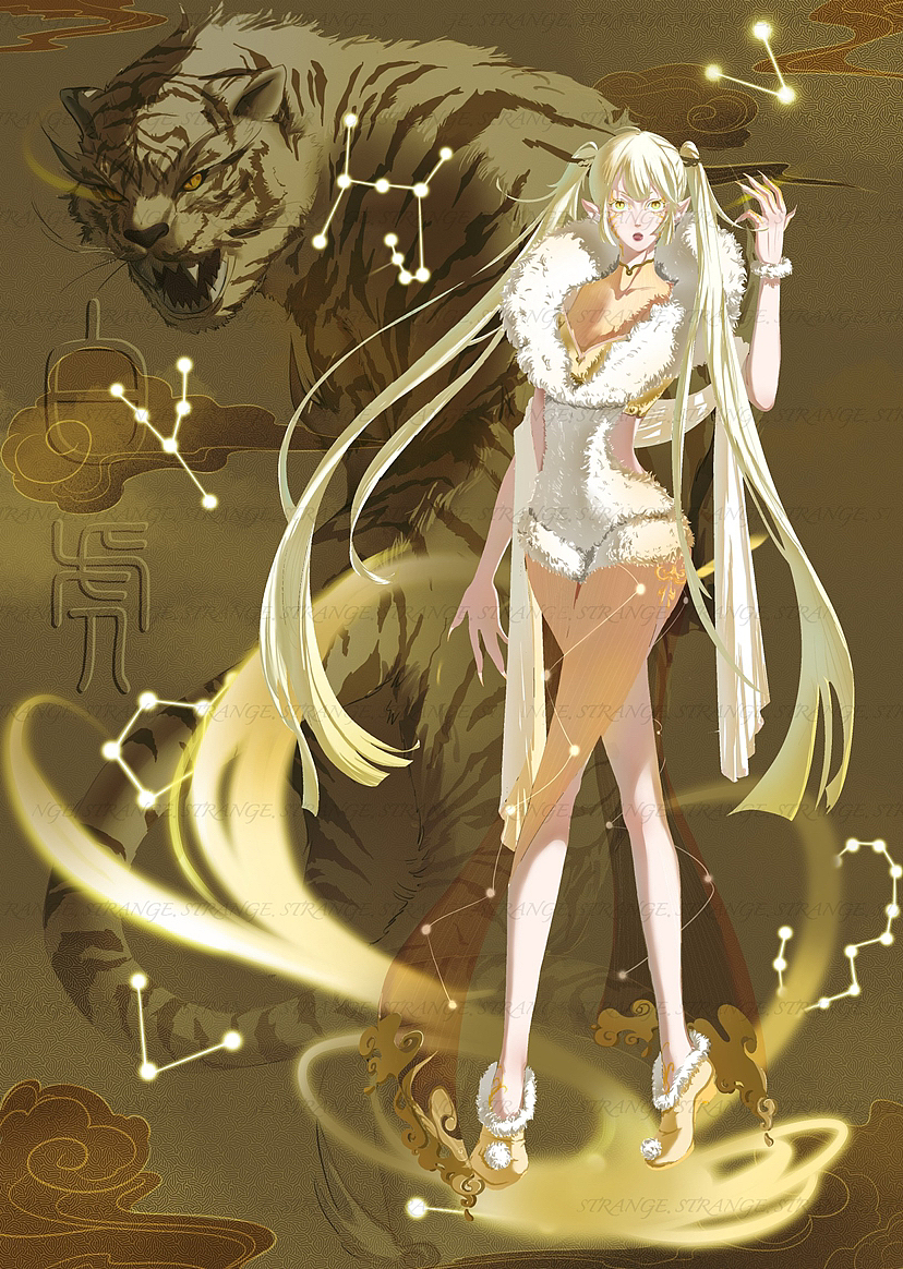 灵感来源于四方神兽的拟人化展现.个人原创于2022年五月.