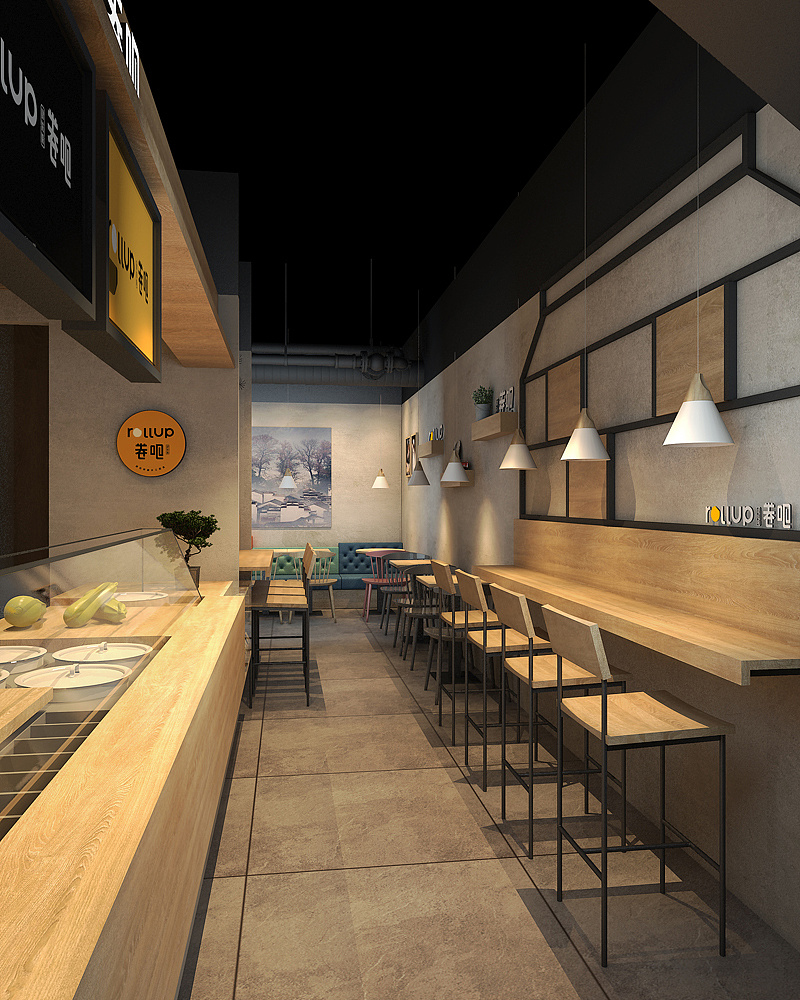 特色饮品小吃店设计-深圳卷吧