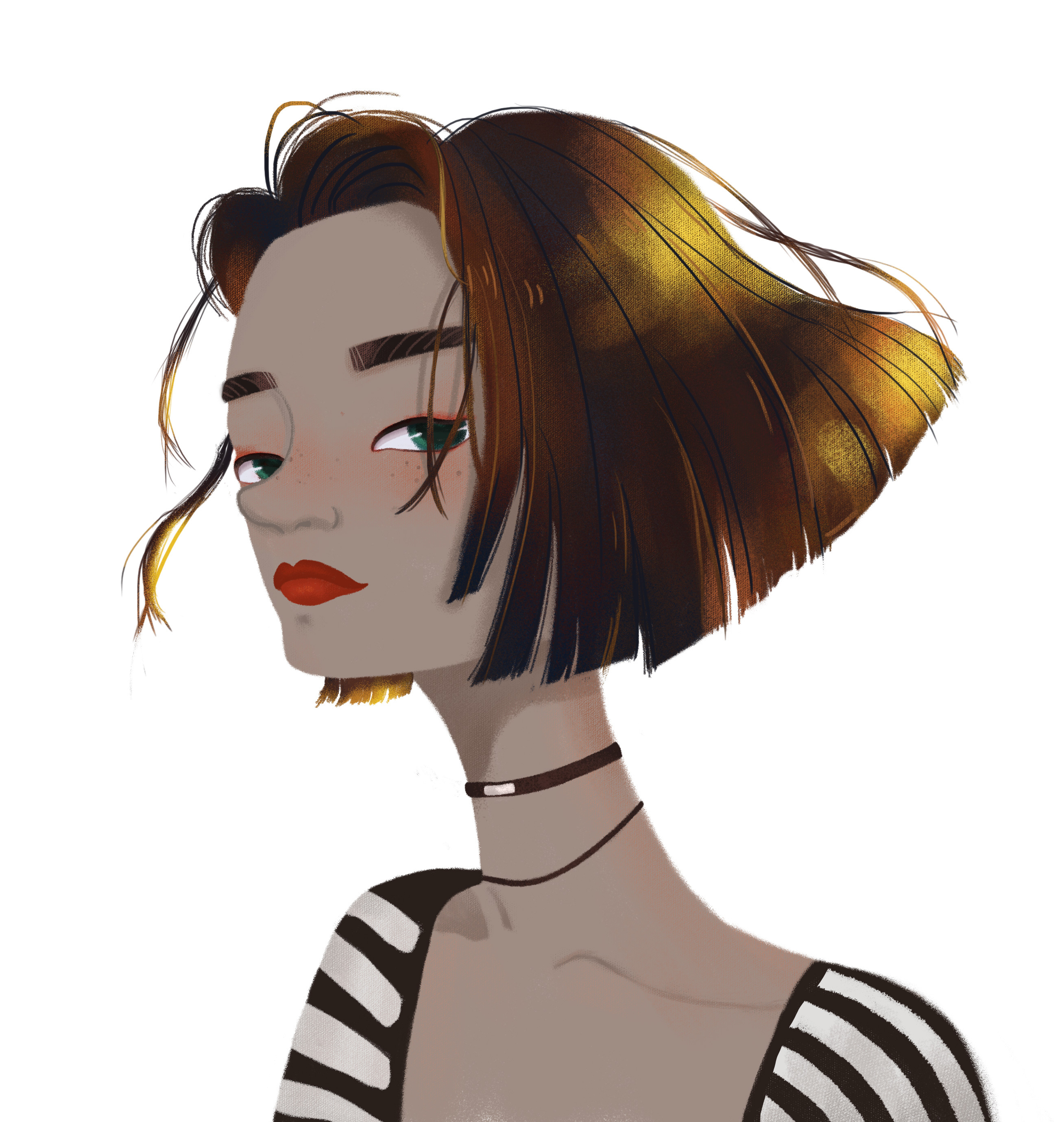 小白插画系列4-人物头像|插画|创作习作|花孩纸 - 原创作品 - 站酷