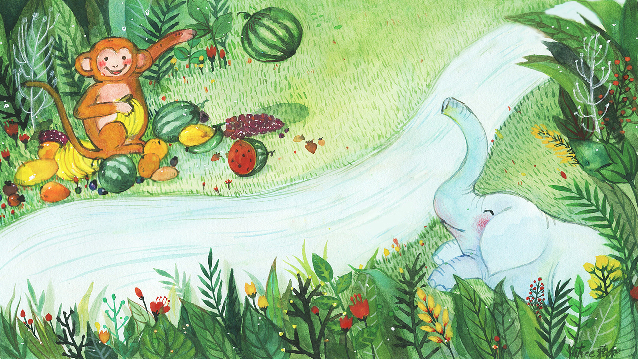 粉蓝绿（图ZMjI0ODA5ODY4） - 儿童插画 - 站酷设计师Yahee鸦和原创素材 - 站酷ZCOOL