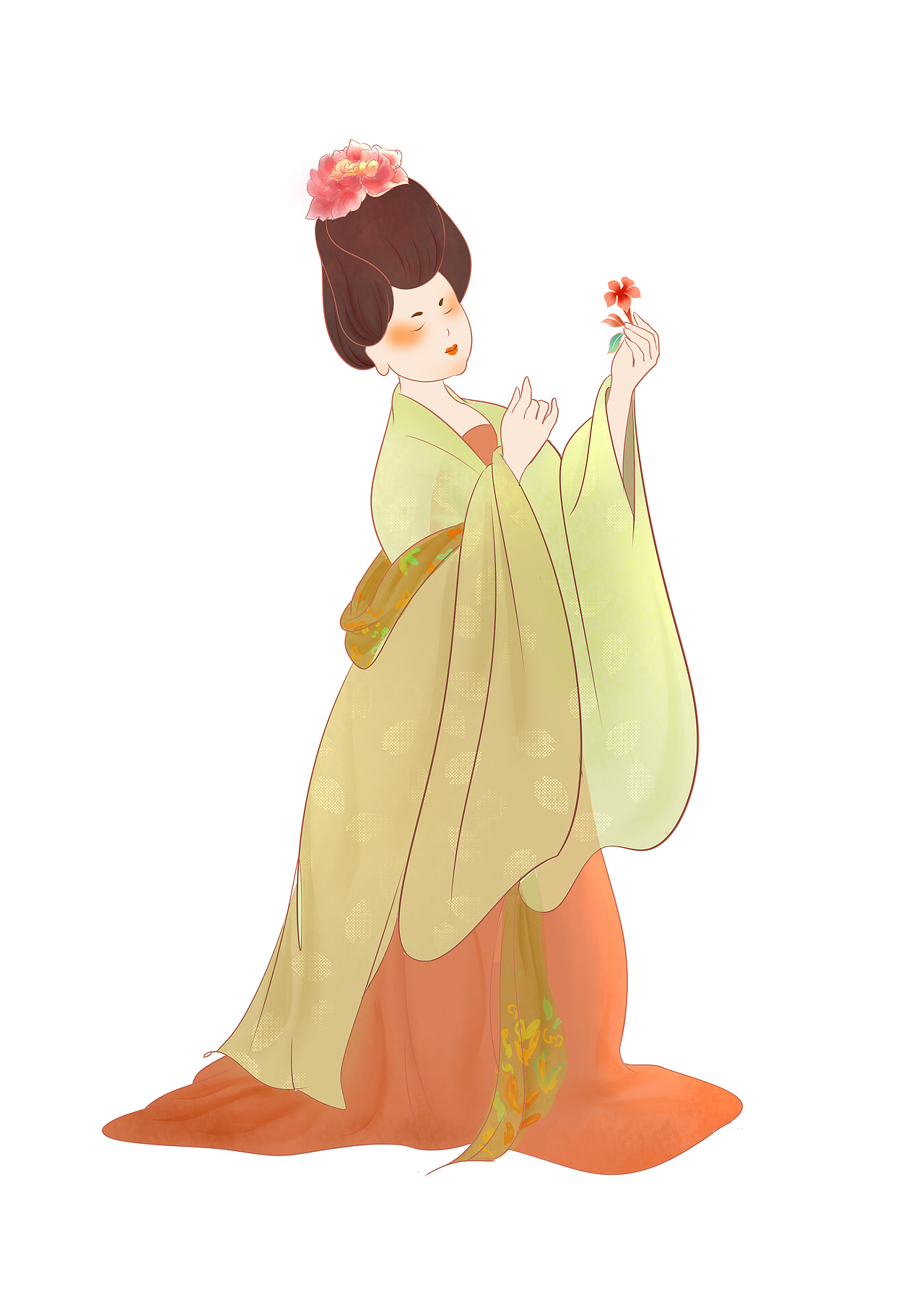 簪花仕女图（图ZMzM4MTE5MTc2） - 创作习作 - 站酷设计师吸猫达人原创素材 - 站酷ZCOOL