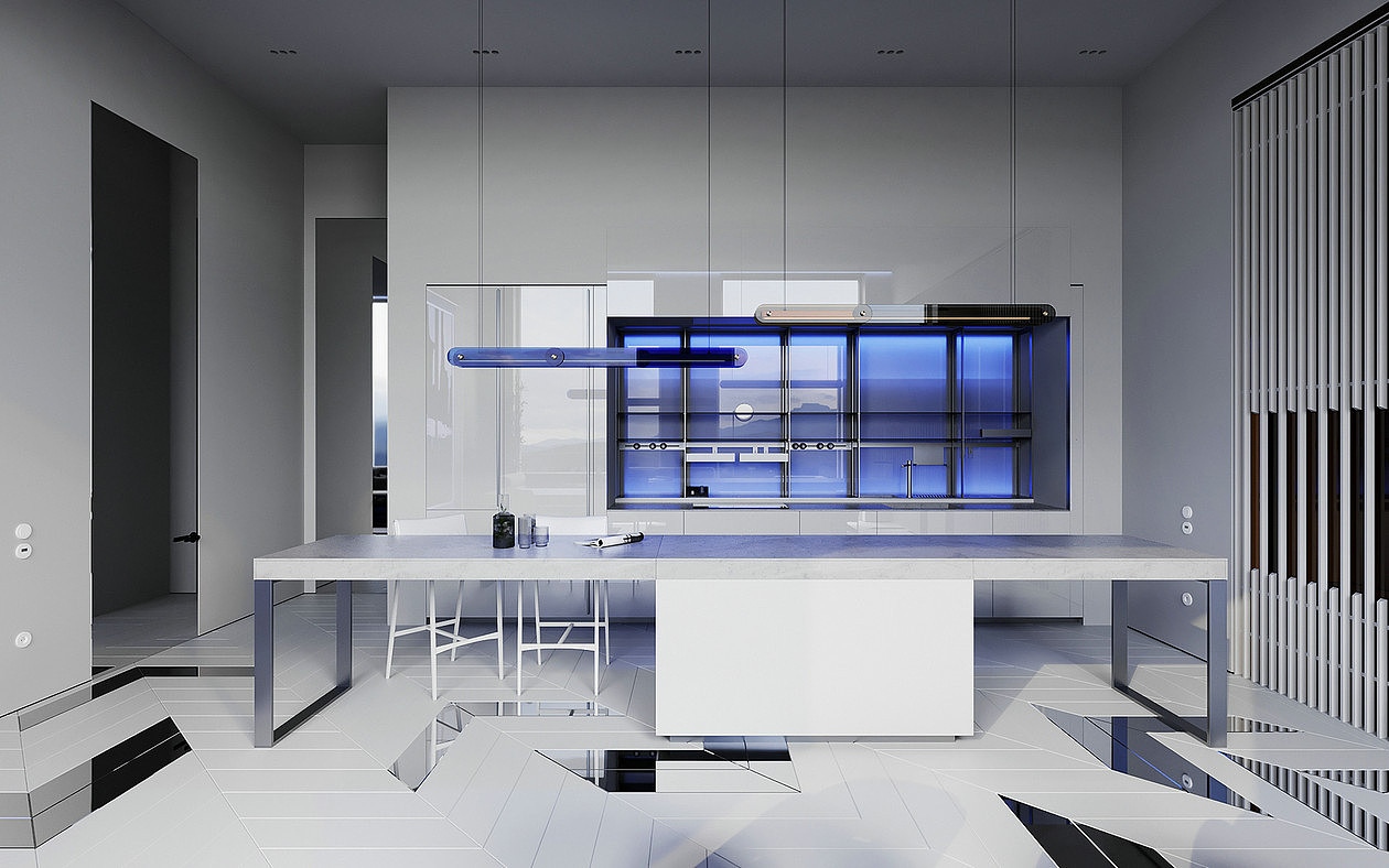 蓝色+橙色系公寓设计 甜蜜清爽的夏日奏鸣曲