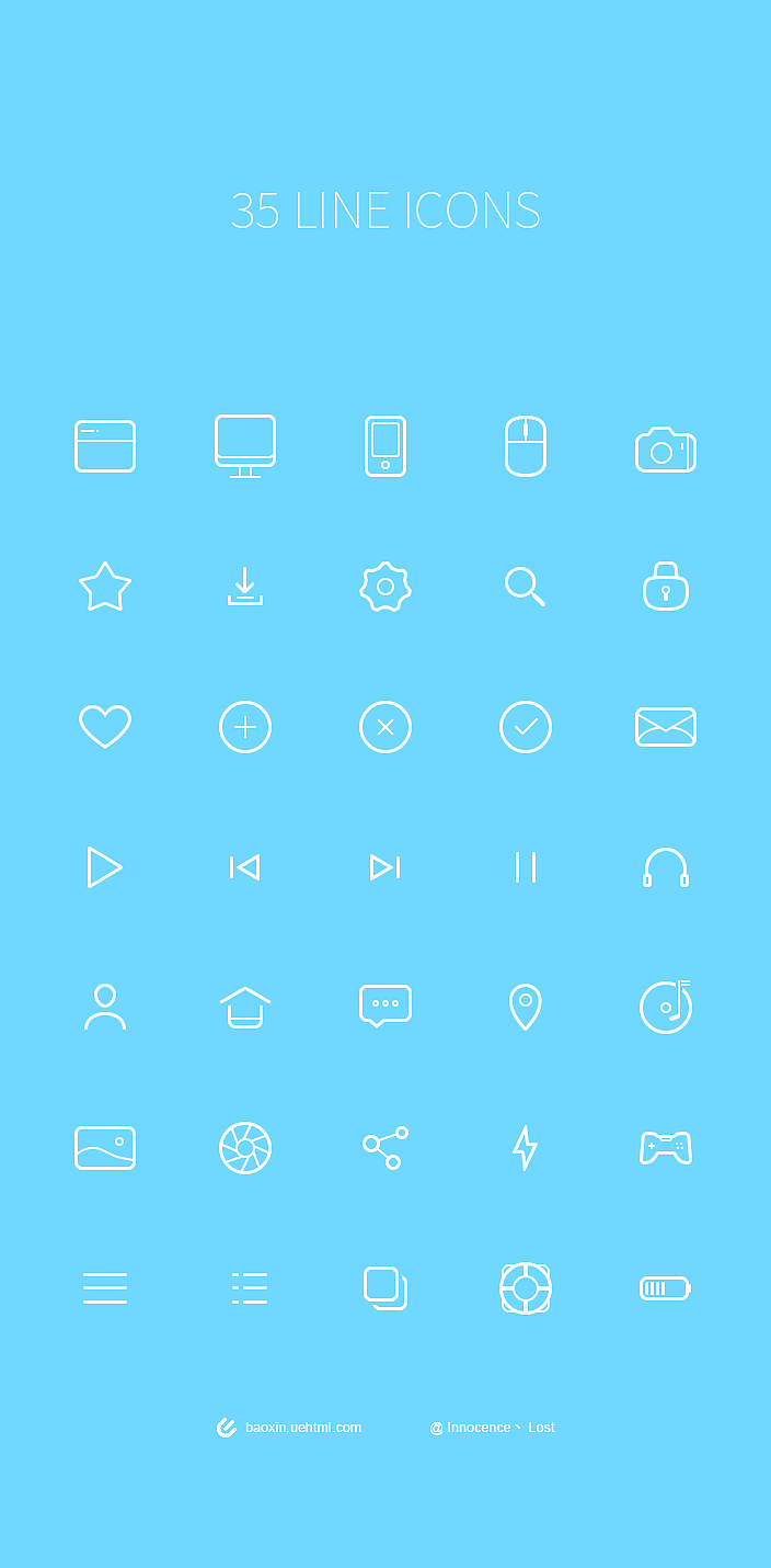 35 Line icons（图ZMjQ3ODQ2NjA=） - 图标 - 站酷设计师PAPER_STARS原创素材 - 站酷ZCOOL