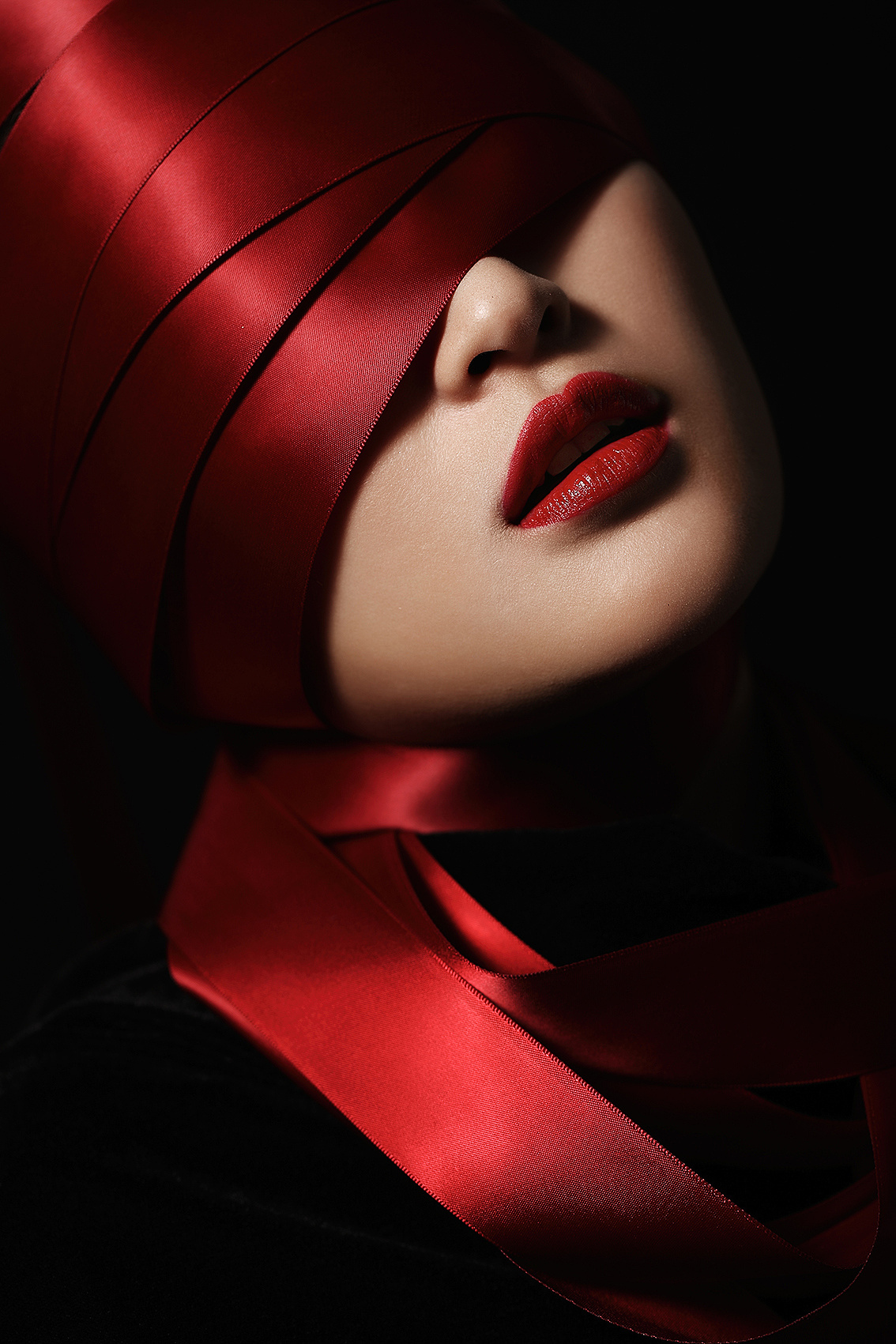 模特口红创意拍摄