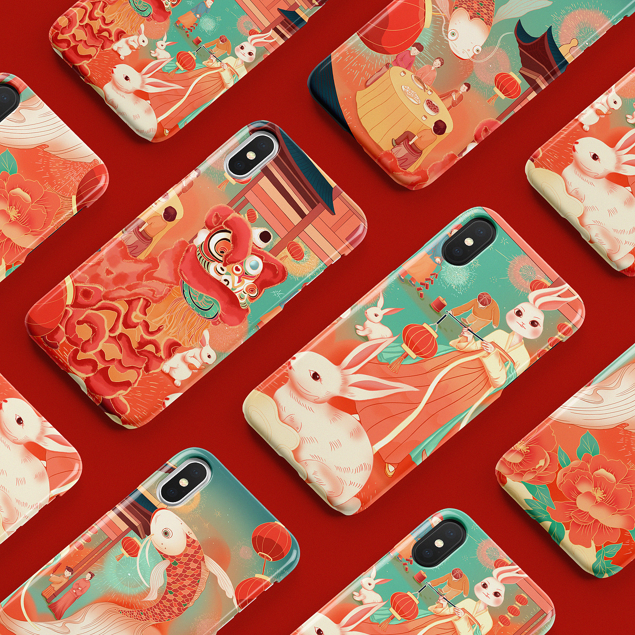 2023兔年主题迎新春节kv插画