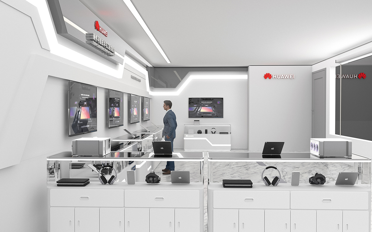 华为北京技术研发实验室展厅效果图设计案例（已商用）（图ZMjc0NTg4Nzg0） - 商业空间设计 - 站酷设计师卓色原创素材 - 站酷ZCOOL