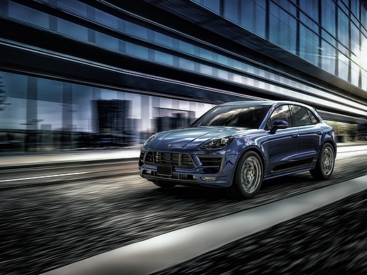 保时捷汽车商业建模渲染合成海报 街景