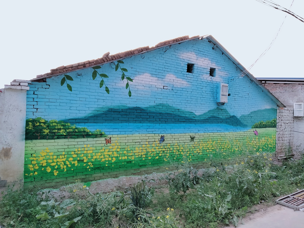 乡村墙绘风景墙绘油画墙绘乡村振兴美丽乡村