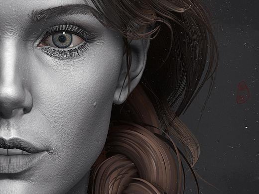 欧美女性人头ZBrush雕刻练习